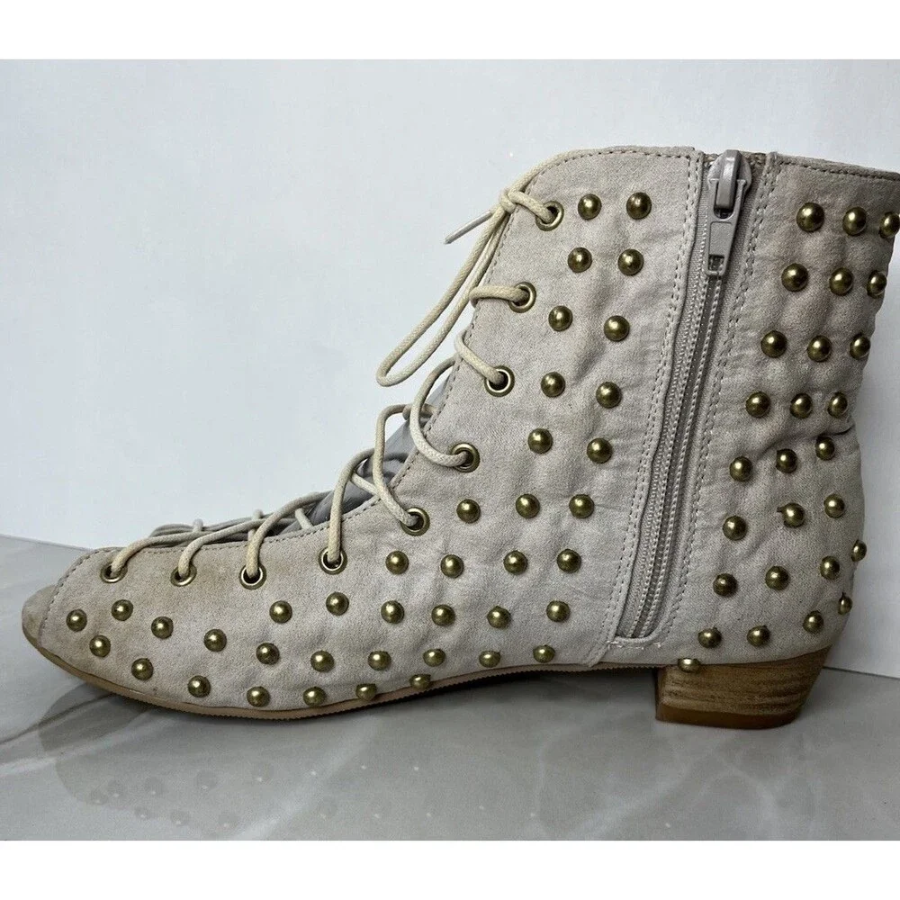Mia Joy Joyfolie Big Girls Millani Booties Gilded Pebble Gold Sz 6 Youth